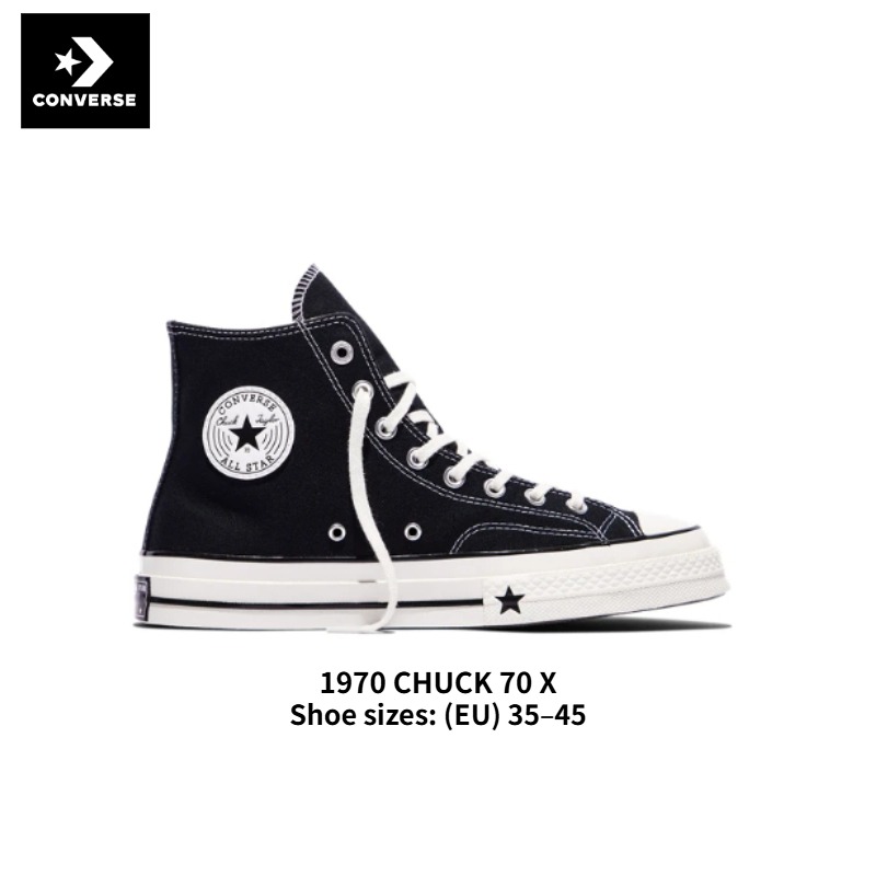 Converse Shoes Chuck 70 - コンバース 1970 CHUCK 70 X：快適で耐久性があり、軽量なハイカットのキャンバススニーカー（男女兼用）、ブラック A24225C