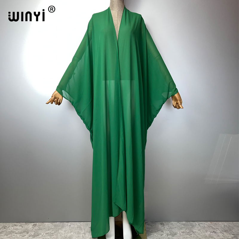 Cover Up Kaftan - WINYI 2025 新しい着物夏の視点セクシーなカーディガン自由奔放に生きるビーチドレスカフタンビキニカバーアップホリデービーチ衣装女性のための