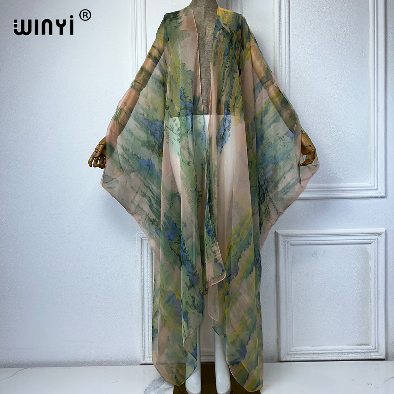 Cover Up Kaftan - 2023 WINYI ヨーロッパ着物風レディースカーディガン ステッチカフタン カクテルセクシーボヘミアンビーチカバーアップカフタン アフリカンホリデー長袖ローブ