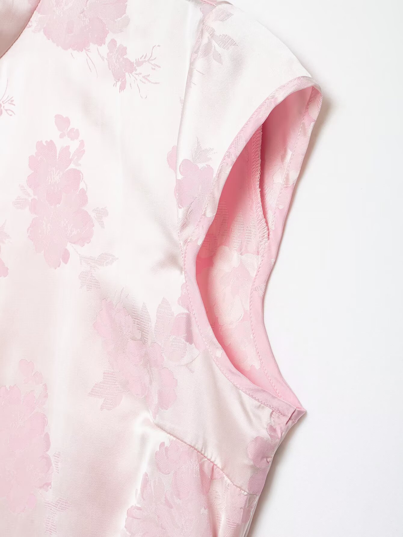 BSAY 中国風花柄ジャカードサテンブラウス女性夏スタンドカ - Romper Floral Print のレビューと価格