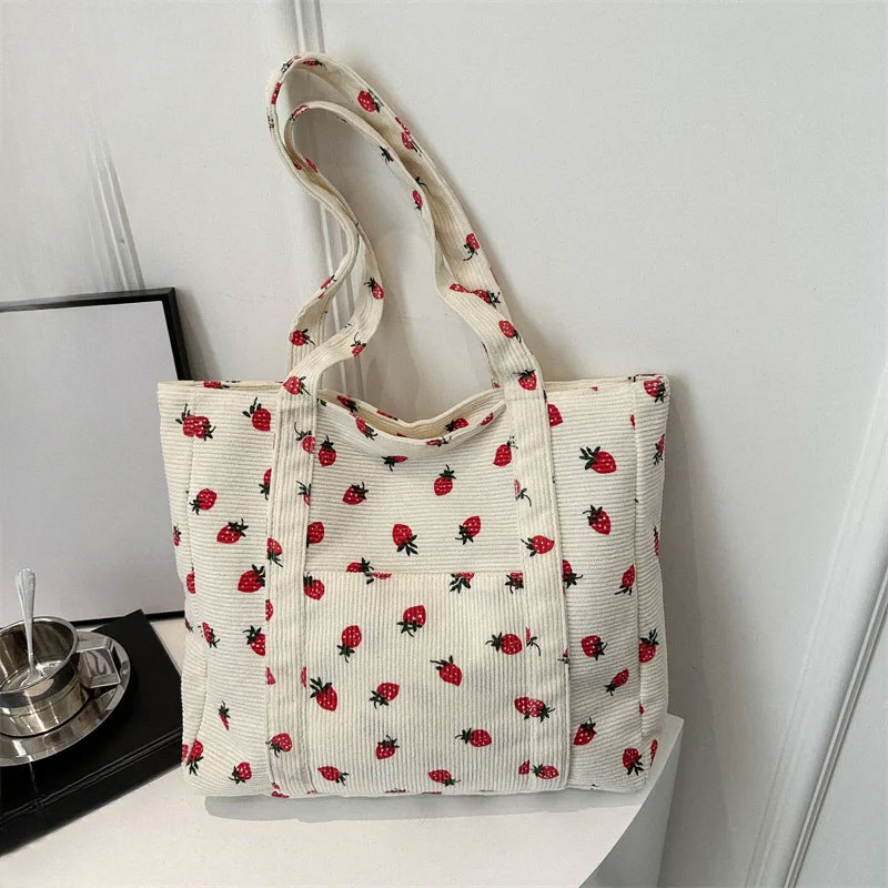 女性用のシンプルなコーデュロイハンドバッグ,大容量トートバッ - Tote Bag Beach のレビューと価格