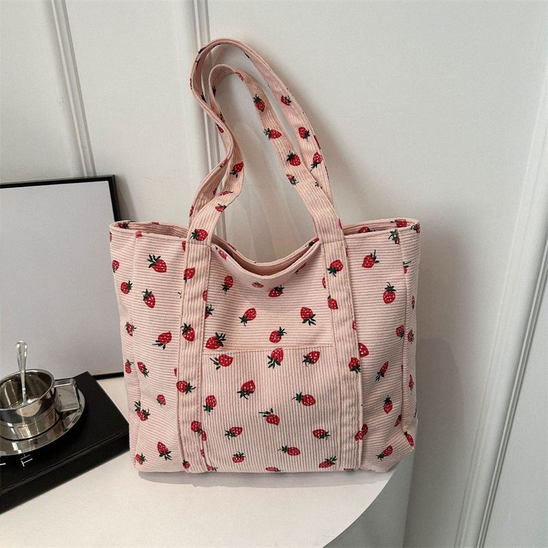 女性用のシンプルなコーデュロイハンドバッグ,大容量トートバッ - Tote Bag Beach のレビューと価格
