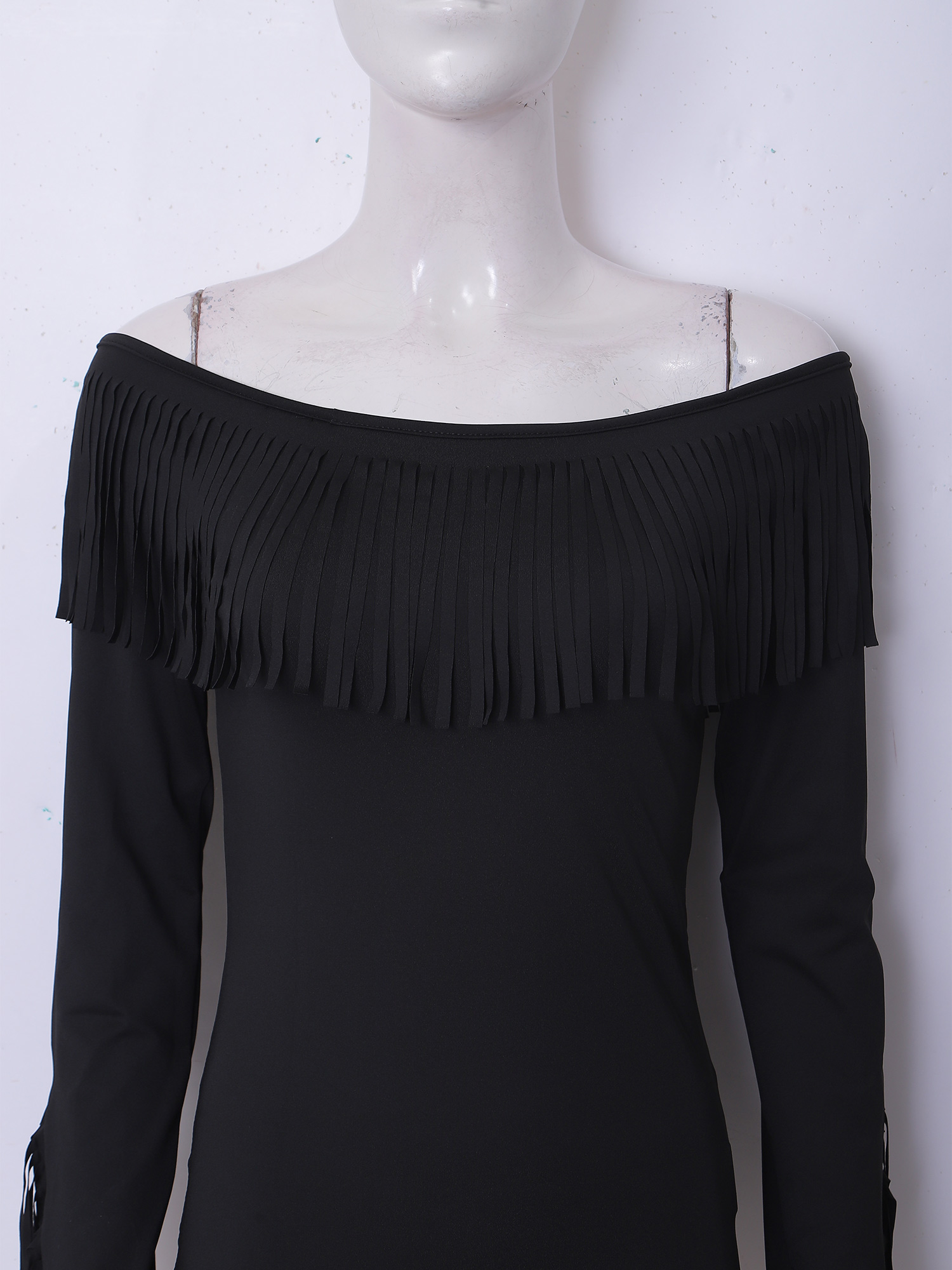 レディース オフショルダー タッセルブラウス 長袖 フリンジ - Blouse Off Shoulder のレビューと価格